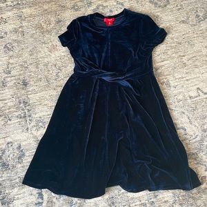 AQUA size 10/12 Navy Blue Velvet Dress